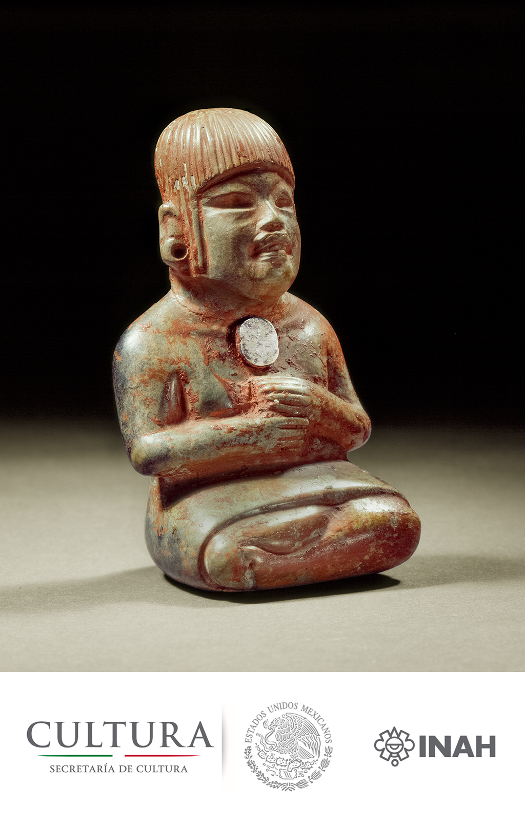 Seated Female Figure with Mirror Disk