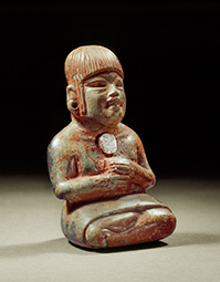 Seated Female Figure with Mirror Disk