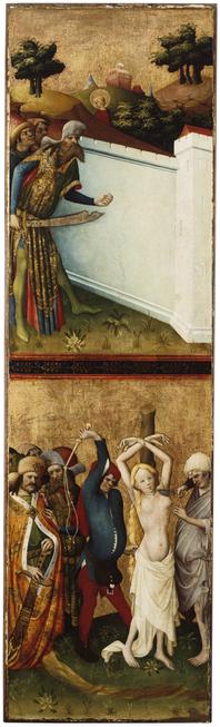 Saint Barbara's Escape from Her Father (top); The Torture of Saint Barbara by Knife and Scourge (bottom)