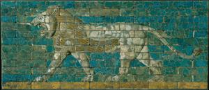 Wall Panel with a Striding Lion